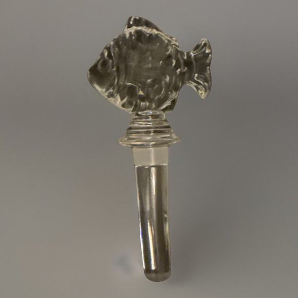 Mikasa Crystal Glass Fish Bottle Stopper, 5 1/4" Long Heavyweight Classic - Picture 2 of 4